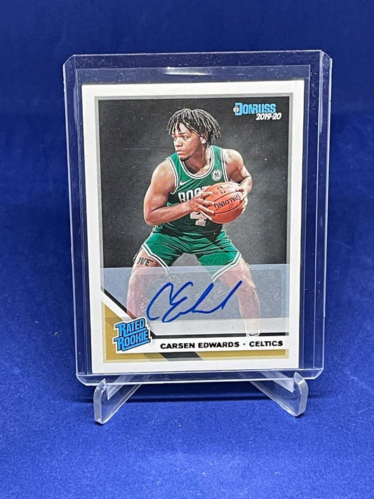 CARSEN EDWARDS 2019-20 PANINI DONRUSS RATED ROOKIE AUTO RC #231