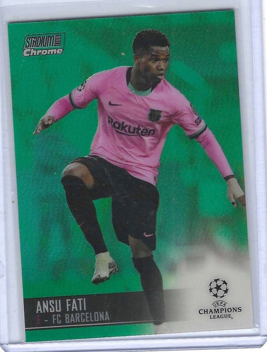 ANSU FATI 2020-21 TOPPS STADIUM CLUB CHROME GREEN REFRACTOR #D 20/99