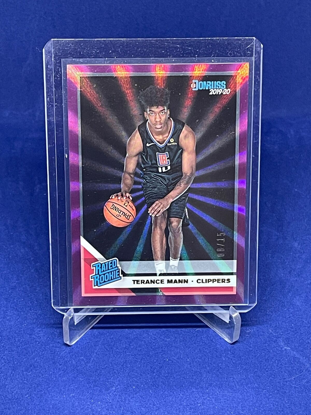 TERANCE MANN 2019-20 PANINI DONRUSS RATED ROOKIE PURPLE LASER RC #D 8/15