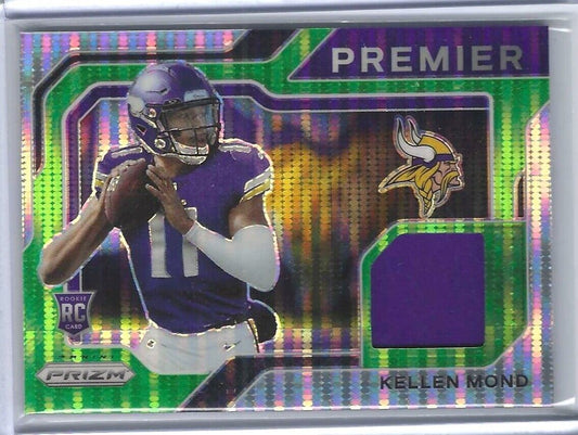 KELLEN MOND 2021 PANINI PRIZM GREEN PULSAR PRIZM PREMIER ROOKIE JERSEY PATCH RC