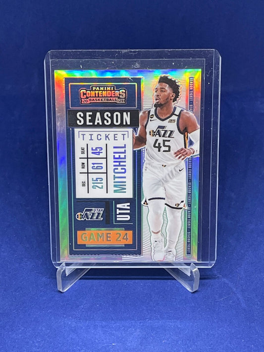 DONOVAN MITCHELL 2020-21 CONTENDERS SEASON TICKET VARIATION SILVER PRIZM SP #22