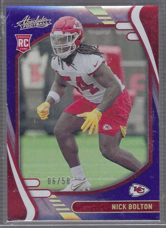 NICK BOLTON 2021 PANINI ABSOLUTE BLUE FOIL ROOKIE RC #D 06/50