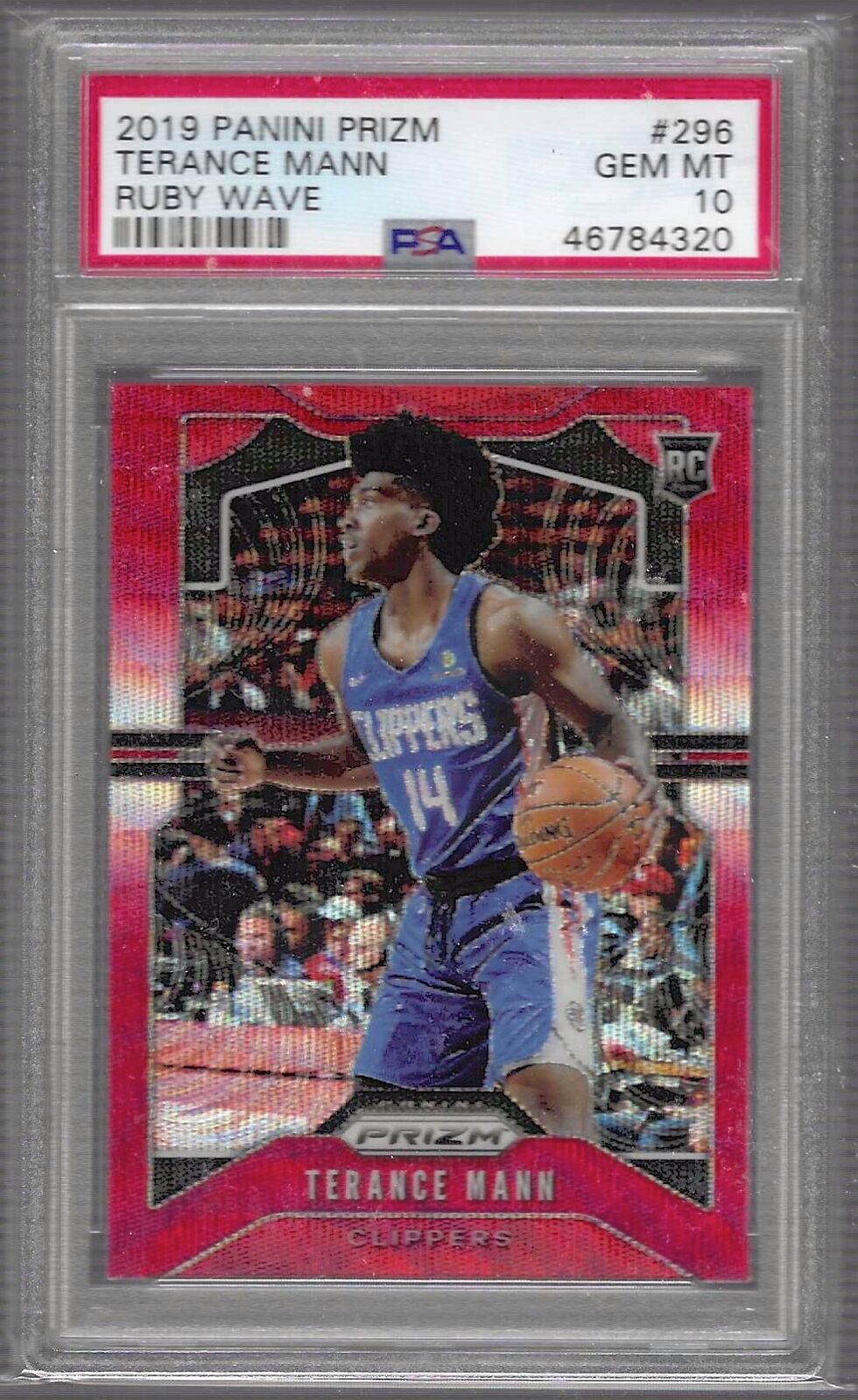 TERANCE MANN 2019 PANINI PRIZM RED RUBY WAVE PRIZM ROOKIE RC PSA 10 GEM MINT