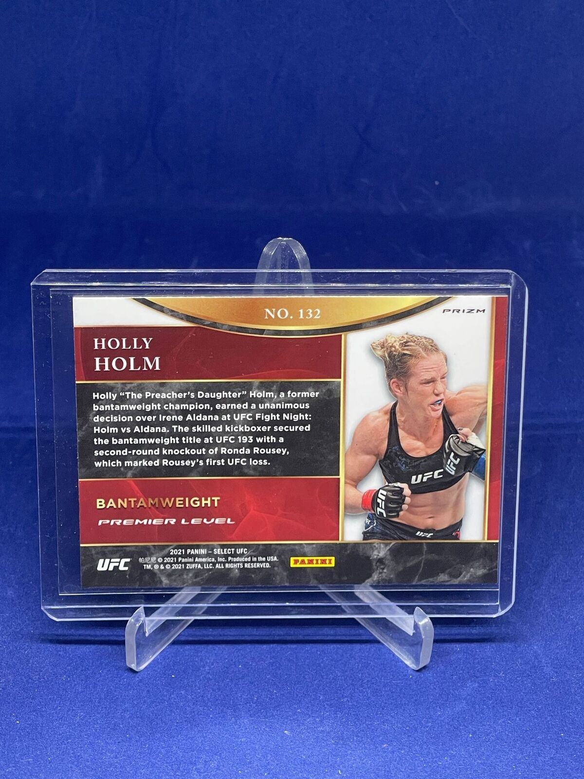 HOLLY HOLM 2021 PANINI SELECT UFC PREMIER LEVEL SILVER PRIZM #132