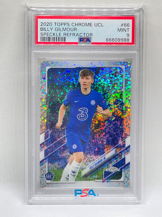 BILLY GILMOUR 2020 TOPPS CHROME UCL SPECKLE REFRACTOR ROOKIE RC #66 PSA 9 POP 4
