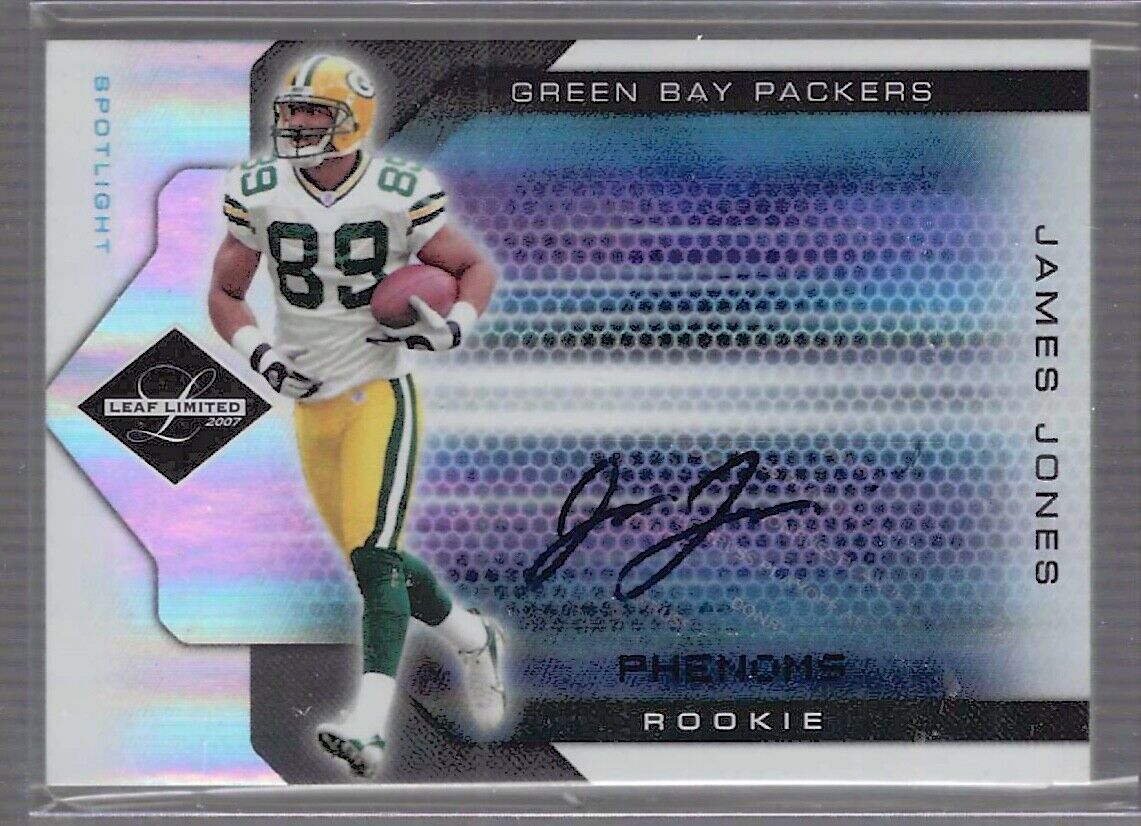 JAMES JONES 2007 DONRUSS PLAYOFF LEAF LIMITED SPOTLIGHT ROOKIE AUTO RC #D 1/1