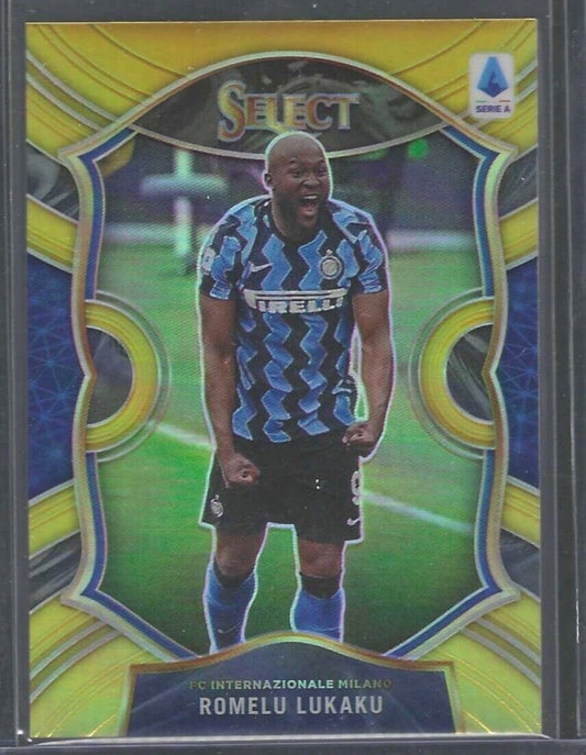 ROMELU LUKAKU 2020-21 PANINI CHRONICLES SELECT TERRACE GOLD PRIZM #D 06/10