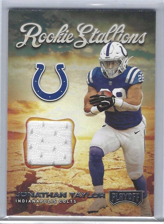 JONATHAN TAYLOR 2020 PANINI PLAYOFF ROOKIE STALLIONS JERSEY RC #RS-18