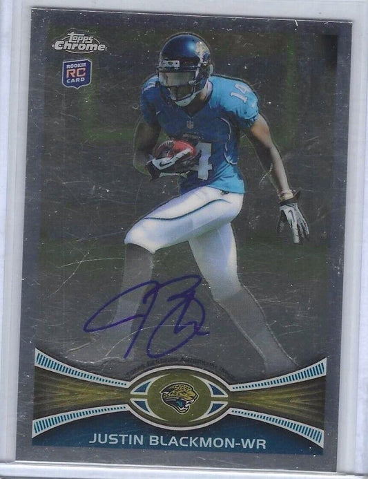 JUSTIN BLACKMON 2012 TOPPS CHROME ROOKIE ON CARD SSP AUTO RC #13