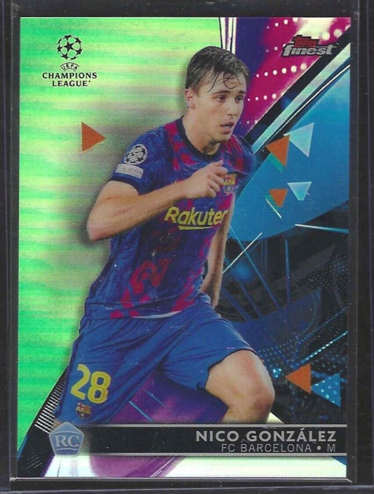 NICO GONZALEZ 2021-22 TOPPS FINEST GREEN REFRACTOR ROOKIE RC #D 45/99