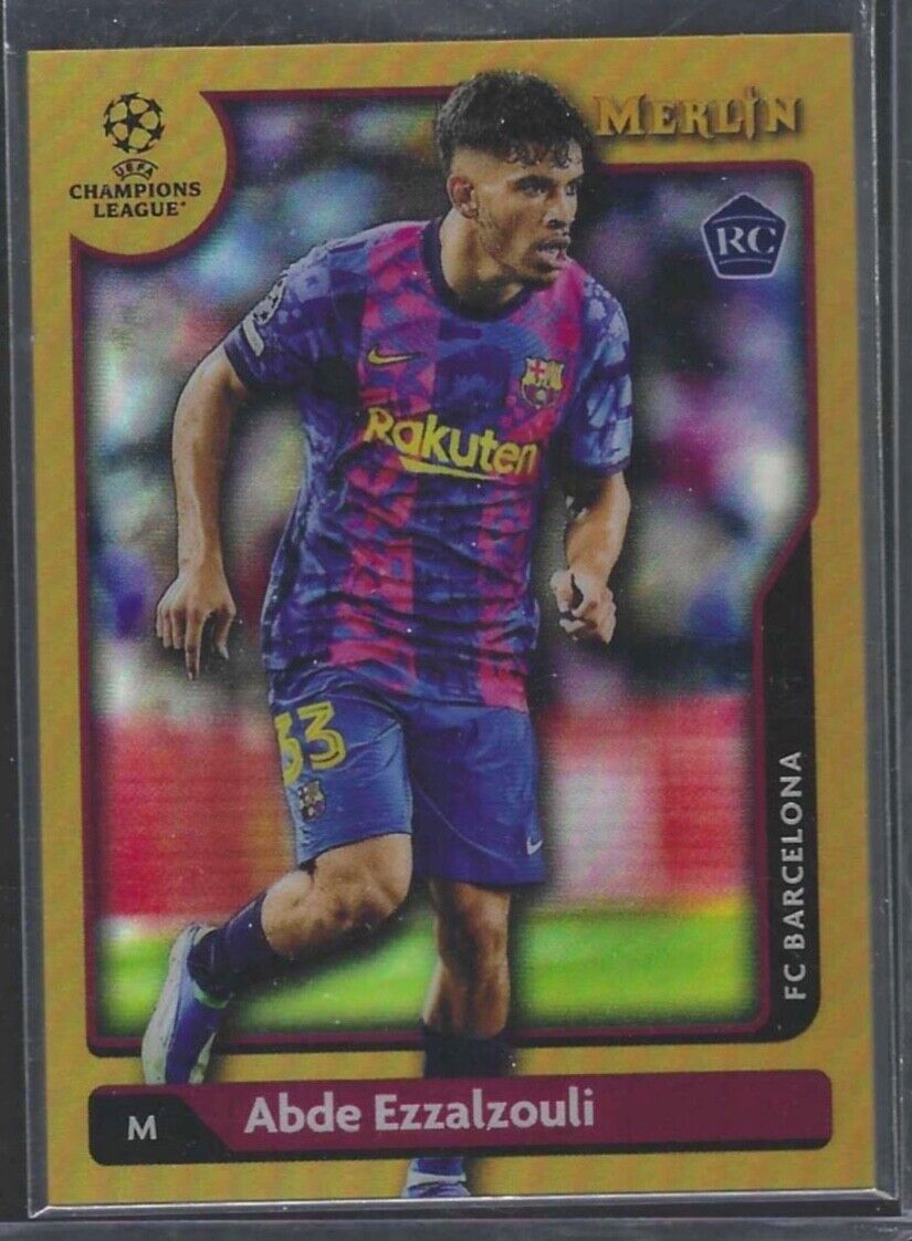 ABDE EZZALZOULI 2021-22 TOPPS MERLIN GOLD REFRACTOR ROOKIE RC #D 19/50
