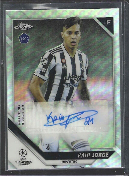 KAIO JORGE 2021-22 TOPPS CHROME UEFA SILVER REFRACTOR ROOKIE AUTO RC #CA-KJ