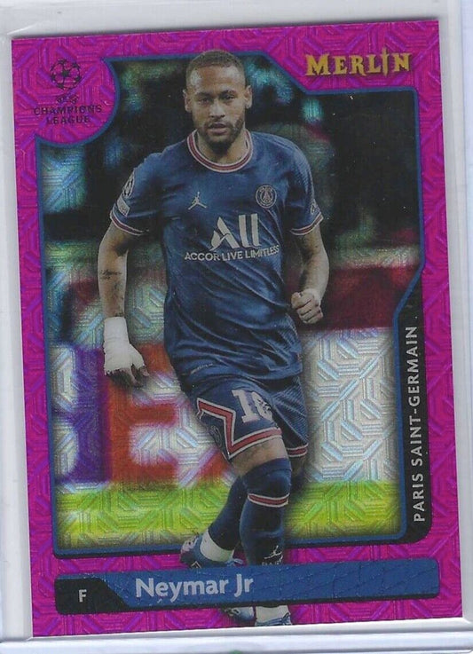 NEYMAR JR 2021-22 TOPPS MERLIN PINK MOJO REFRACTOR  #D 191/275
