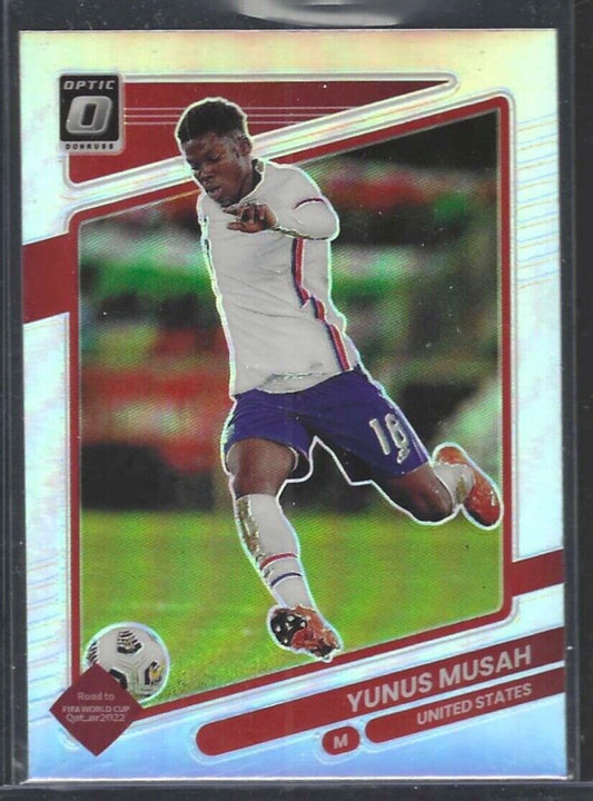 YUNUS MUSAH 2021-22 PANINI DONRUSS ROAD QATAR OPTIC SILVER HOLO REFRACTOR #161