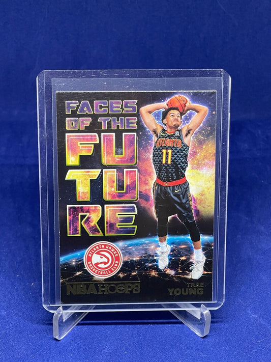 TRAE YOUNG 2018-19 PANINI NBA HOOPS FACES OF THE FUTURE SILVER HOLO ROOKIE RC #5