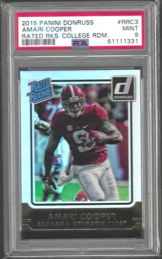 AMARI COOPER 2015 DONRUSS SILVER FOIL COLLEGE REDEMPTION RC #3 PSA 9 POP 2