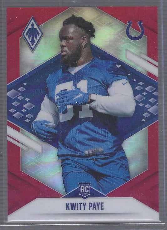 KWITY PAYE 2021 PANINI PHOENIX RED PRIZM ROOKIE RC #D 033/250