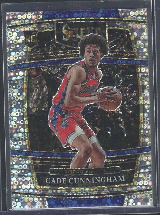 CADE CUNNINGHAM 2021-22 PANINI SELECT CONCOURSE SILVER FAST BREAK PRIZM RC #11