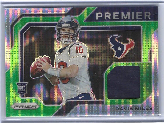 DAVIS MILLS 2021 PANINI PRIZM GREEN PULSAR PRIZM PREMIER ROOKIE JERSEY RC #19