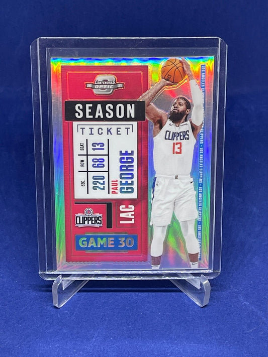 PAUL GEORGE 2020-21 PANINI CONTENDERS OPTIC SEASON TICKET SILVER PRIZM #50