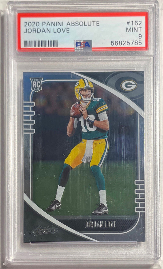 JORDAN LOVE 2020 PANINI ABSOLUTE ROOKIE RC #162 PSA 9 MINT