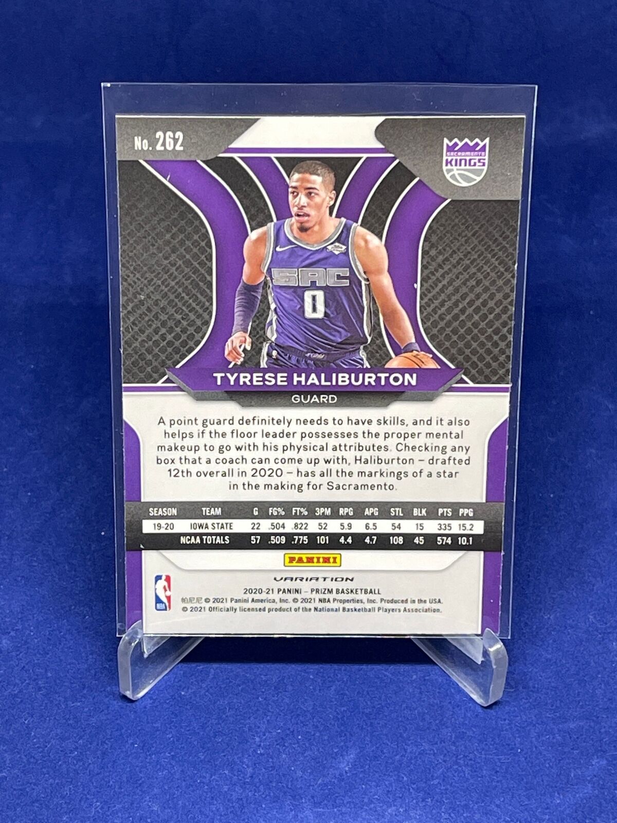 TYRESE HALIBURTON 2020-21 PANINI PRIZM SP PHOTO VARIATION ROOKIE RC #262