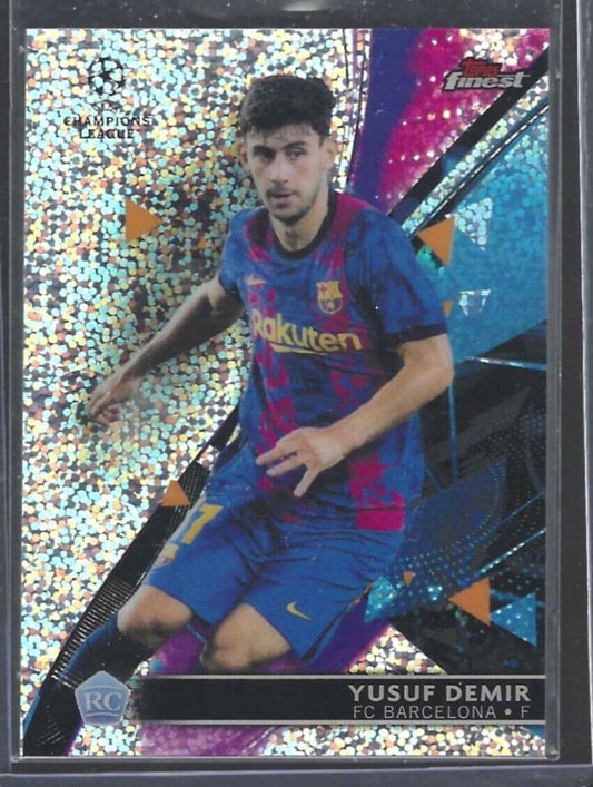 YUSUF DEMIR 2021-22 TOPPS FINEST SILVER SPECKLE REFRACTOR ROOKIE RC #D /175