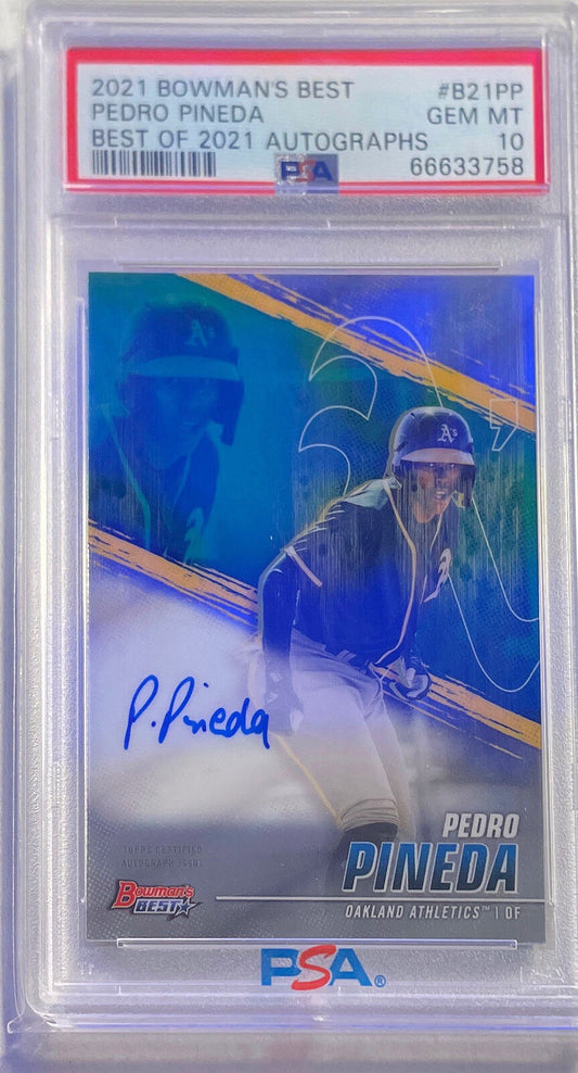 PEDRO PINEDA 2021 BOWMAN'S BEST BEST OF 2021 AUTO #B21PP PSA 10 GEM MINT POP 3