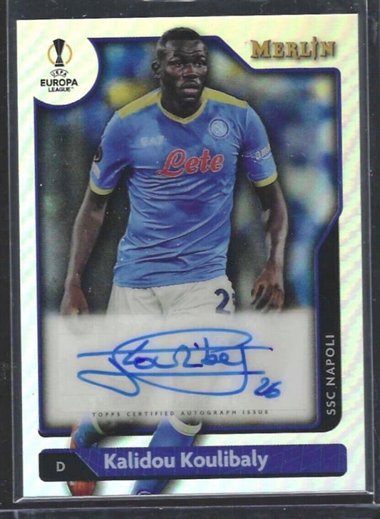 KALIDOU KOULIBALY 2021-22 TOPPS MERLIN UEFA SILVER REFRACTOR AUTO #A-KK