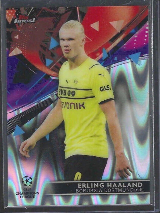 ERLING HAALAND 2021-22 TOPPS FINEST SILVER RAYWAVE REFRACTOR #D 168/199