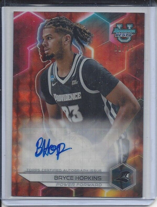BRYCE HOPKINS 2023 BOWMAN'S BEST UNIVERSITY ORANGE GEOMETRIC REFRACTOR AUTO /25