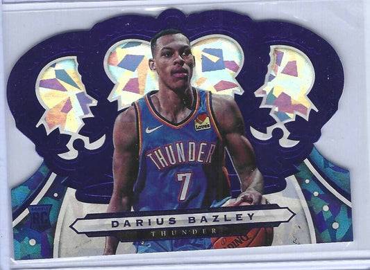 DARIUS BAZLEY 2019-20 CROWN ROYALE BLUE CRYSTAL CRACKED ICE DIE CUT RC #D 92/99