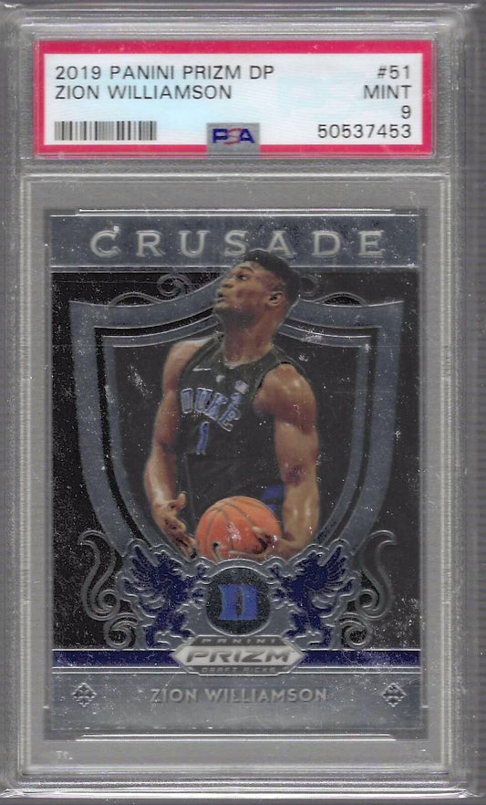 ZION WILLIAMSON 2019 PANINI PRIZM DRAFT PICKS CRUSADE ROOKIE RC PSA 9 MINT