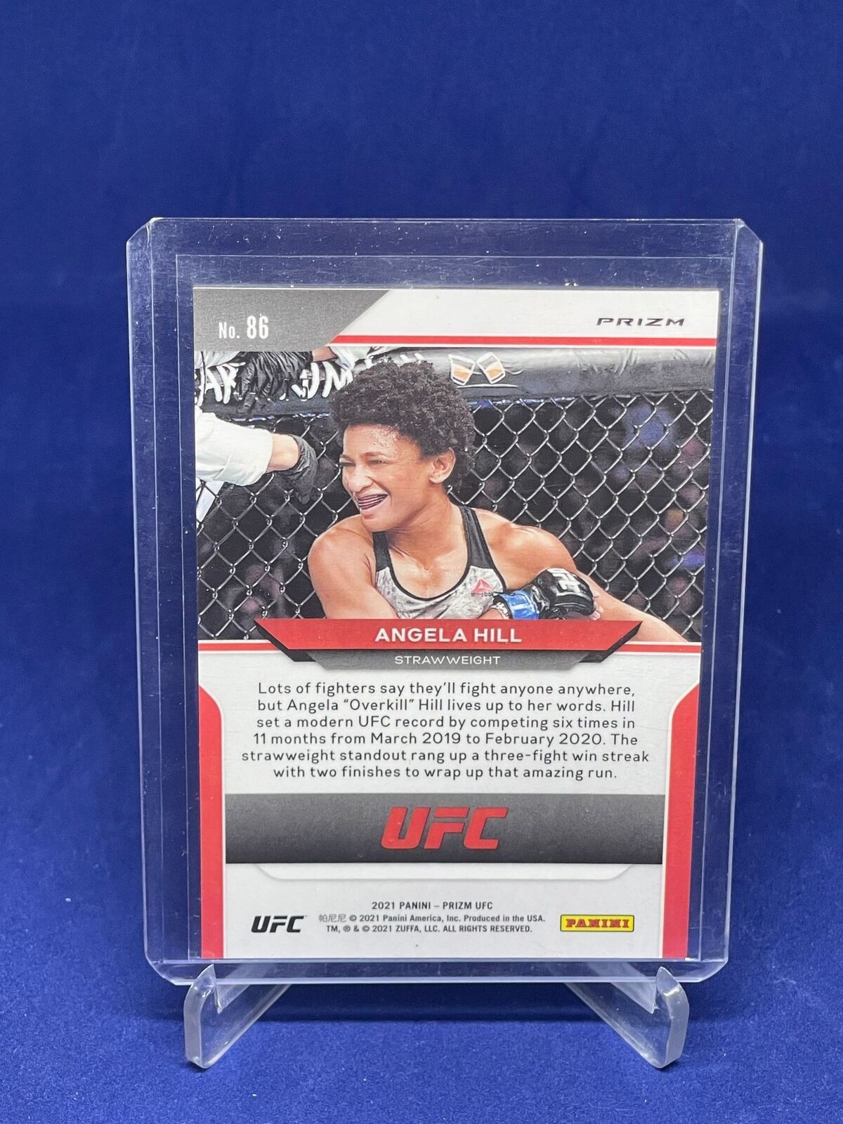 ANGELA HILL 2021 PANINI PRIZM UFC NEON GREEN PRIZM #D 44/75
