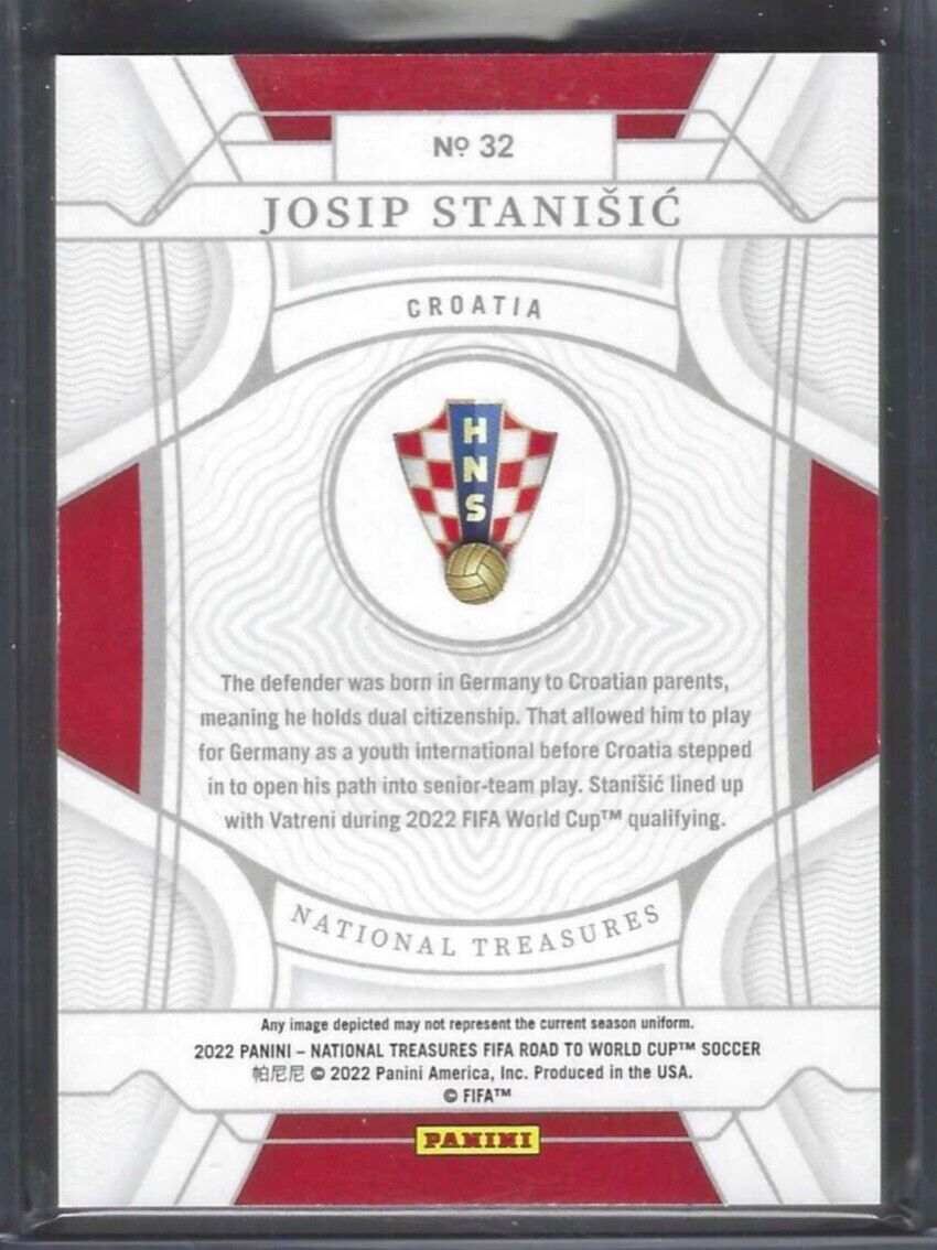 JOSIP STANISIC 2021-22 NATIONAL TREASURES WORLD CUP TRUE ROOKIE RC #D 74/99