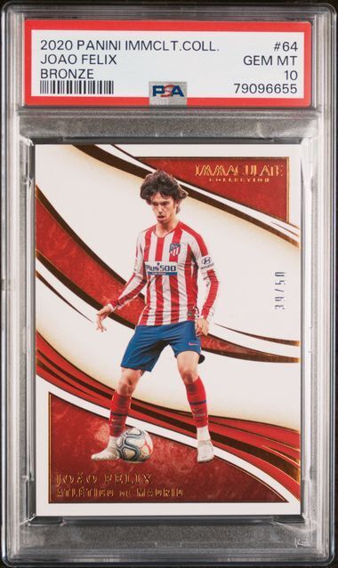 JOAO FELIX 2020-21 PANINI IMMACULATE COLLECTION BRONZE #D 39/50 PSA 10 GEM POP 2