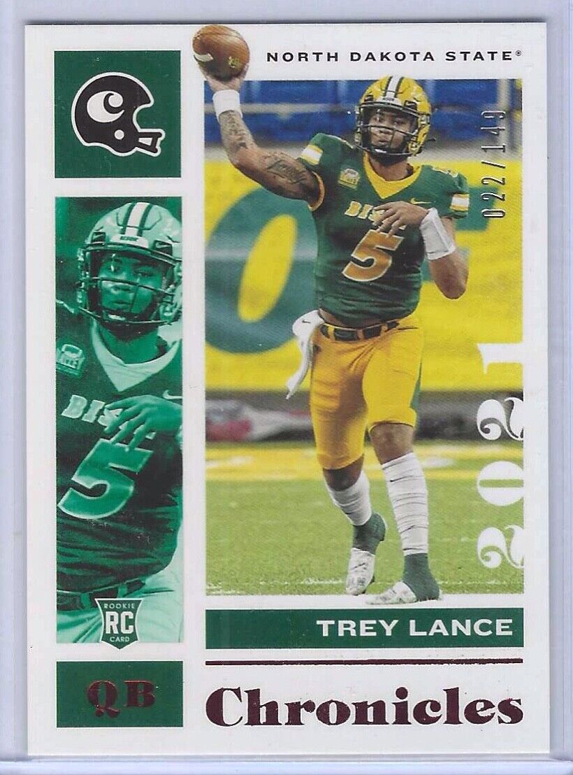 TREY LANCE 2021 PANINI CHRONICLES DRAFT PICKS RED FOIL ROOKIE RC #D 022/149