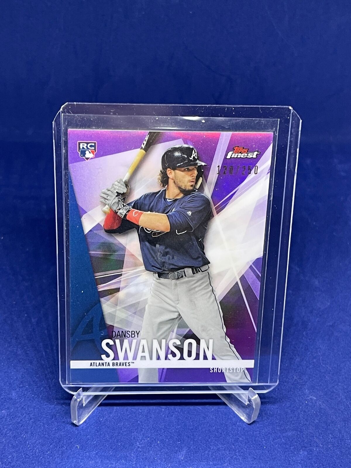 DANSBY SWANSON 2017 TOPPS FINEST PURPLE REFRACTOR ROOKIE RC #D 120/250