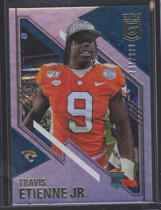 TRAVIS ETIENNE JR 2021 PANINI DONRUSS ELITE SILVER FOIL ROOKIE RC #D /999