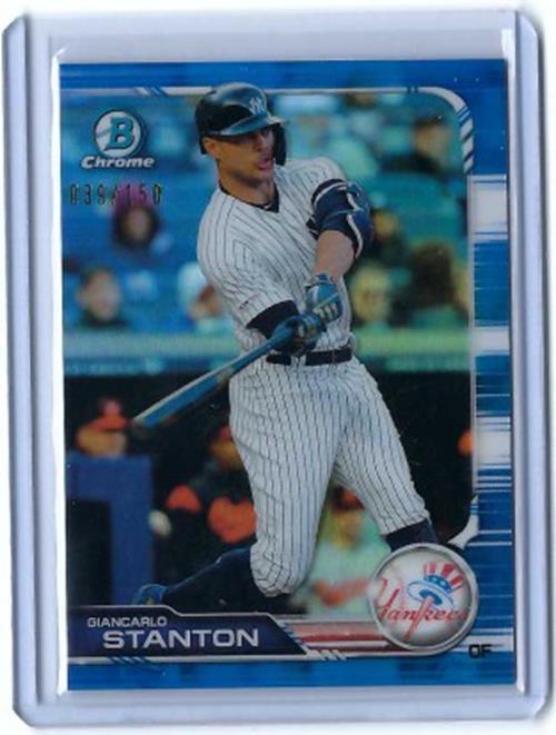 GIANCARLO STANTON 2019 TOPPS BOWMAN CHROME BLUE REFRACTOR #D 39/150