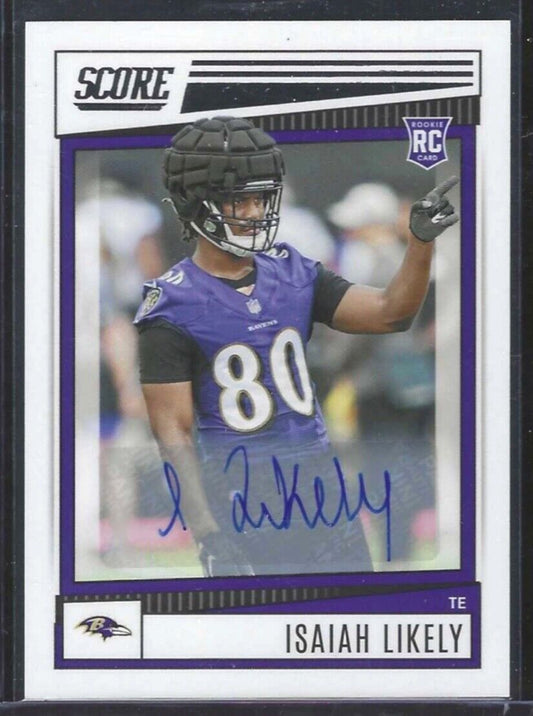 ISAIAH LIKELY 2022 PANINI SCORE ROOKIE AUTO RC #372