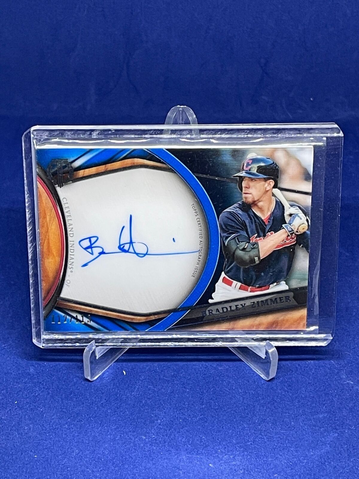 BRADLEY ZIMMER 2018 TOPPS TRIBUTE BLUE ON CARD AUTO #D 112/113