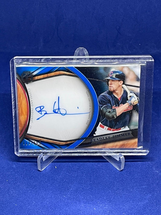 BRADLEY ZIMMER 2018 TOPPS TRIBUTE BLUE ON CARD AUTO #D 112/113