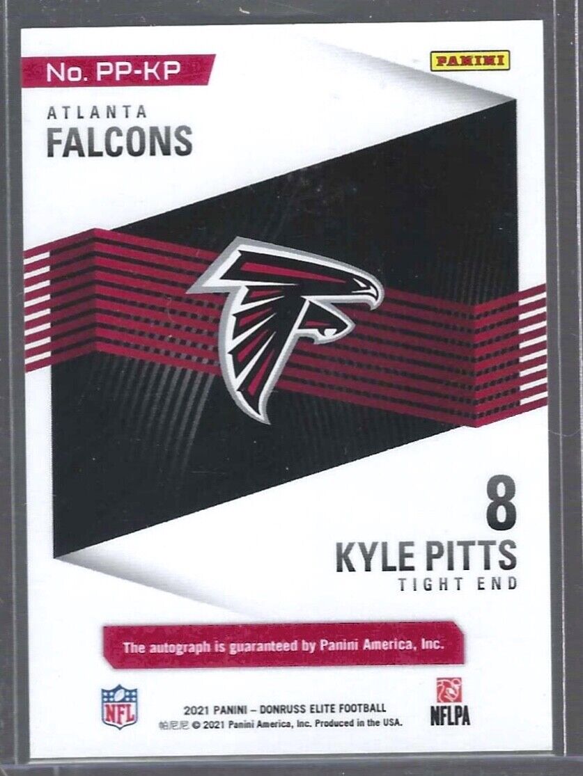 KYLE PITTS 2021 PANINI DONRUSS ELITE PEN PALS BLUE INK AUTO RC #PP-KP