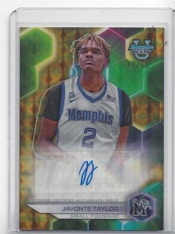 JAVONTE TAYLOR 2023 BOWMAN'S BEST UNIVERSITY GOLD GEOMETRIC REFRACTOR AUTO /50