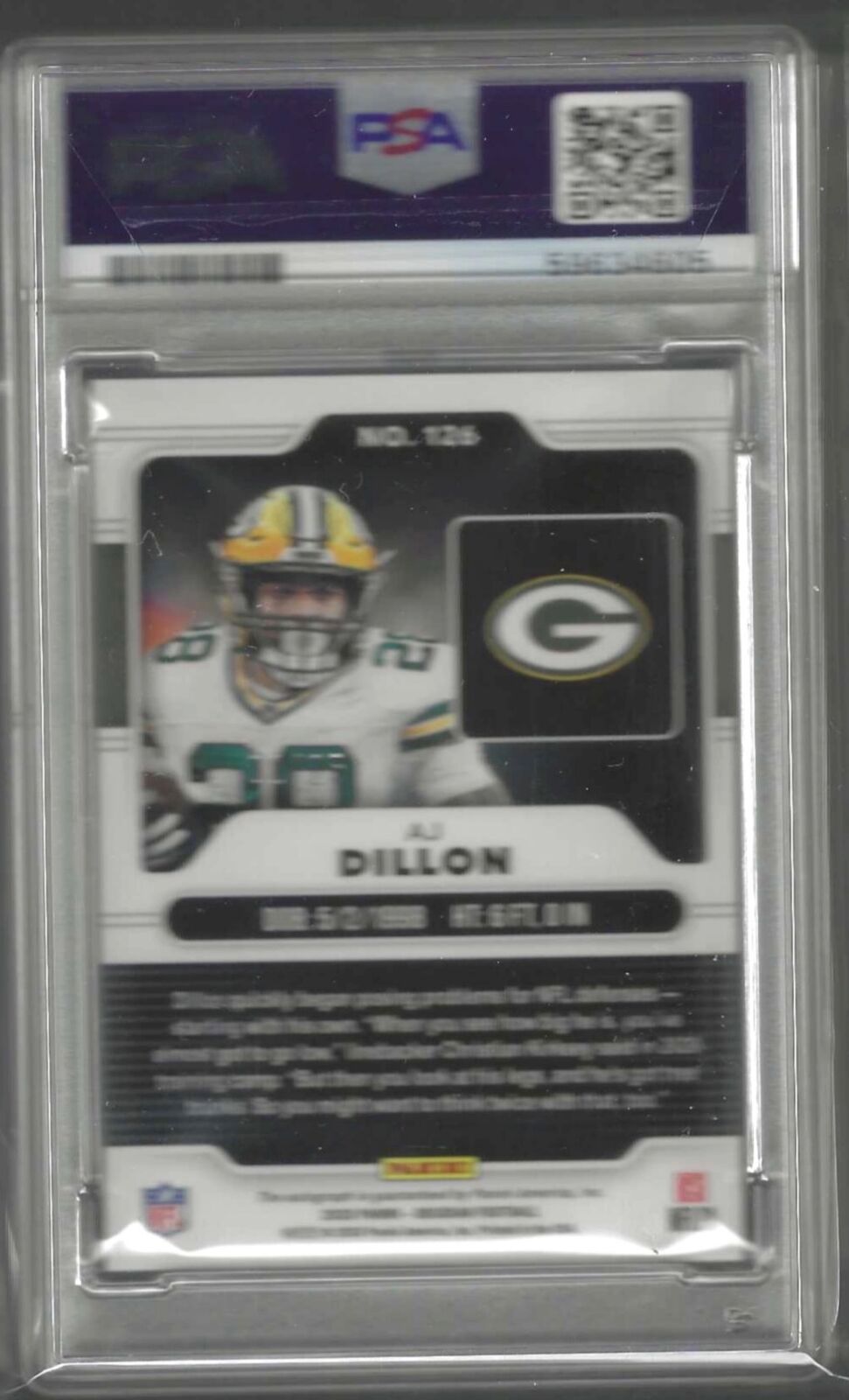 AJ DILLON 2020 PANINI OBSIDIAN YELLOW ETCH AUTO RC #D 1/25 PSA 9 MINT POP 1/1