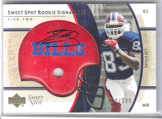 LEE EVANS 2004 SWEET SPOT HELMET ROOKIE SIGNATURES GOLD AUTO RC #D 70/100
