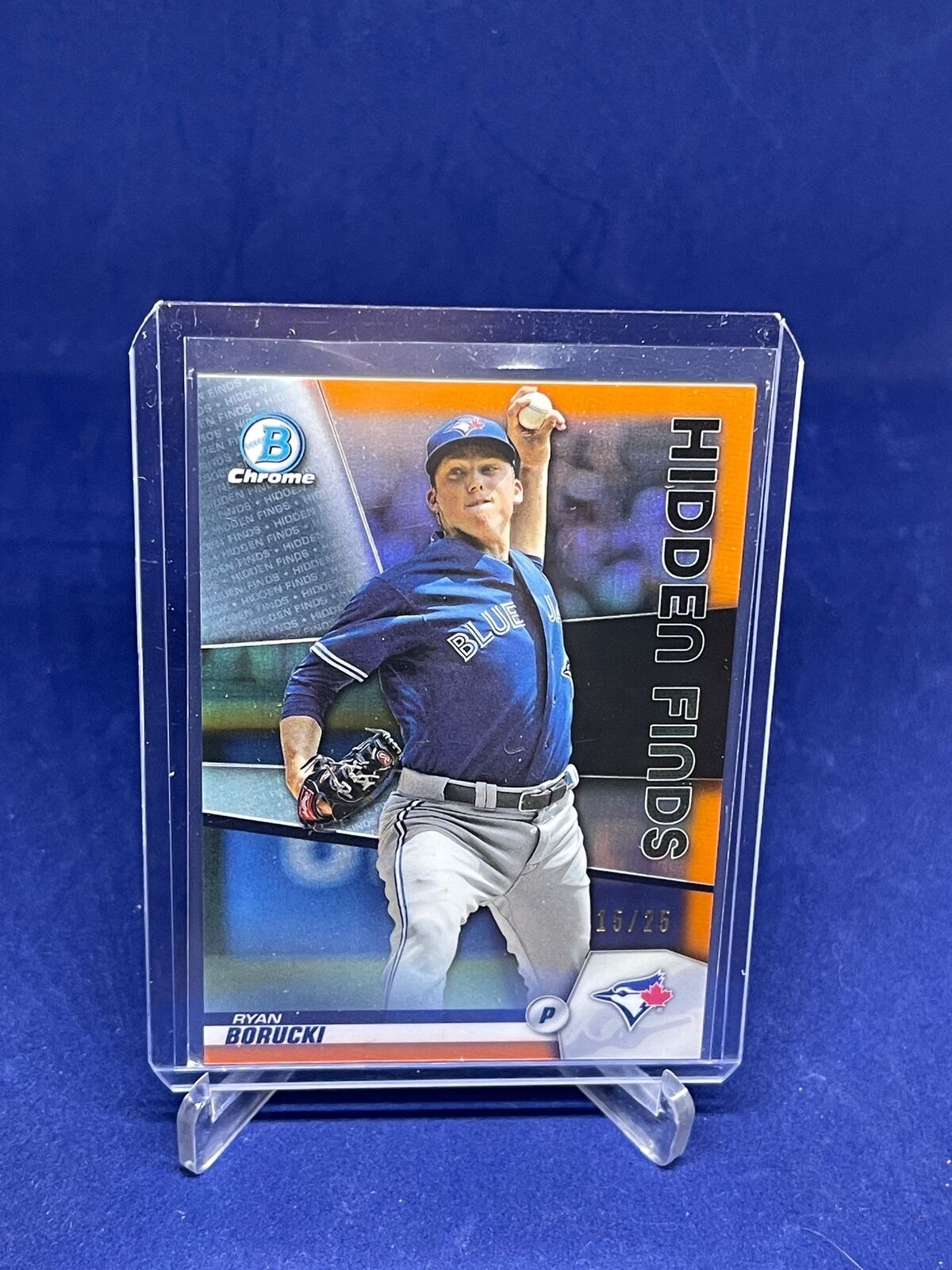 RYAN BORUCKI 2020 BOWMAN CHROME HIDDEN FINDS ORANGE REFRACTOR PROSPECT #D 15/25