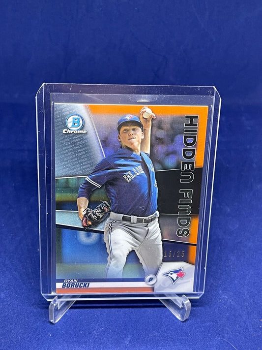 RYAN BORUCKI 2020 BOWMAN CHROME HIDDEN FINDS ORANGE REFRACTOR PROSPECT #D 15/25