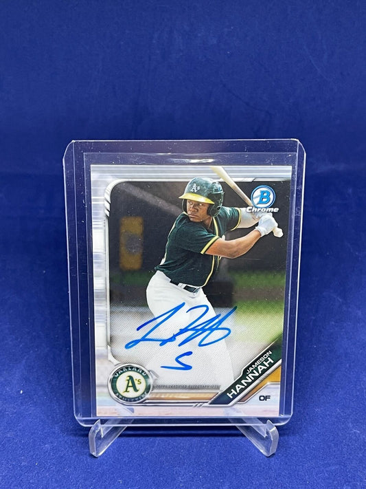 JAMESON HANNAH 2019 BOWMAN CHROME ON CARD AUTO PROSPECT